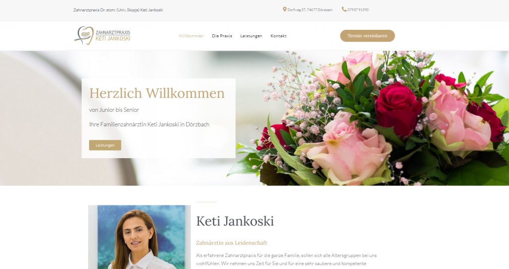 Referenzbild neue Praxiswebseite Keti Jankoski Dörzbach